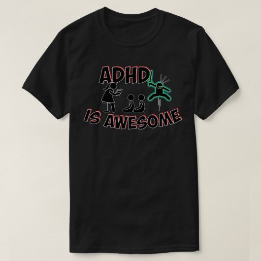 Adhdは素晴らし緑 Tシャツ (デザイン正面)
