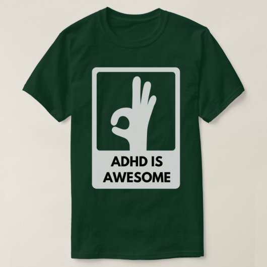 adhdは25素晴らしである tシャツ (デザイン正面)