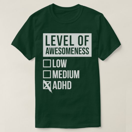 ADHDアおもしろいートレベルADHD for Women Tシャツ (デザイン正面)