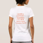 ADHDオレンジ認識度リボンエンジェルカスタムシャツ Tシャツ (裏面)