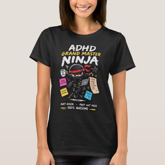 ADHDグランドマスターニンジャ Tシャツ (正面)