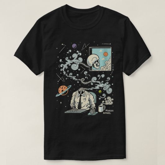 ADHDスケルトンVNeckのウィメンズスペーシング Tシャツ (デザイン正面)