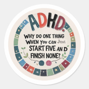 ADHDステッおもしろいカー – スタート5つ、フィニッシュなし ラウンドシール