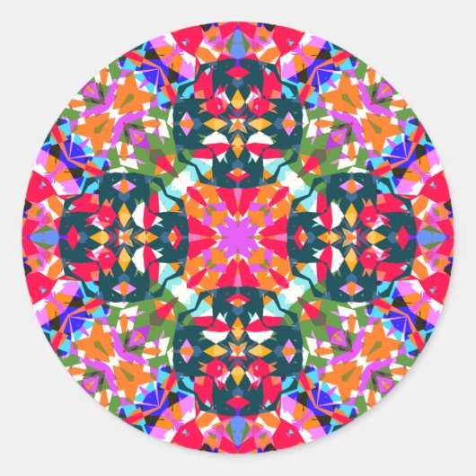 ADHDドーパミンデコール陽性パターカラフルン ラウンドシール (正面)