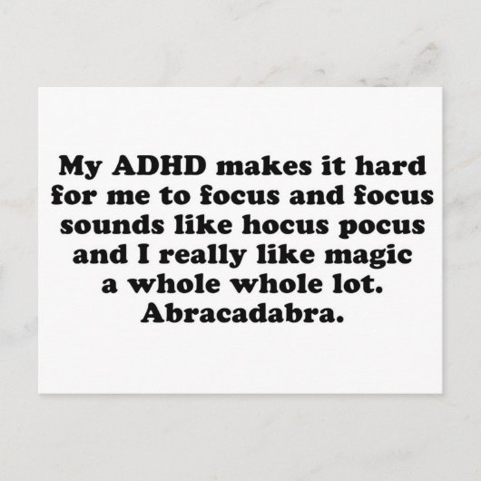 ADHDフォーカスフーカスポカス ポストカード (正面)