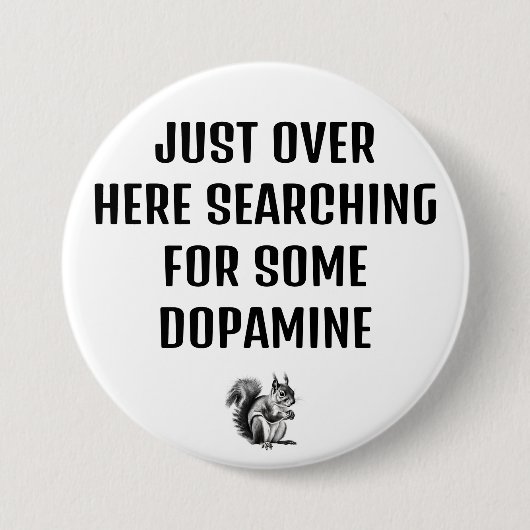 ADHDボタンを探すドーパミン 缶バッジ (正面)