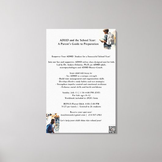 ADHDポスター7/13 キャンバスプリント (正面)