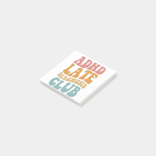 ADHD後期診断クラブおもしろい神経多様性ギフト ポストイット (アングル)