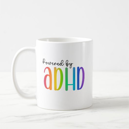 ADHD搭載 |レインボータイポグラフィ コーヒーマグカップ (左)