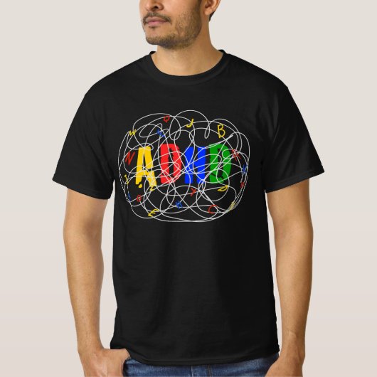 ADHD脳のイラスト Tシャツ (正面)