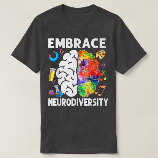 ADHD自閉症を抱く脳の神経多様性を受け入れる Tシャツ (デザイン正面)