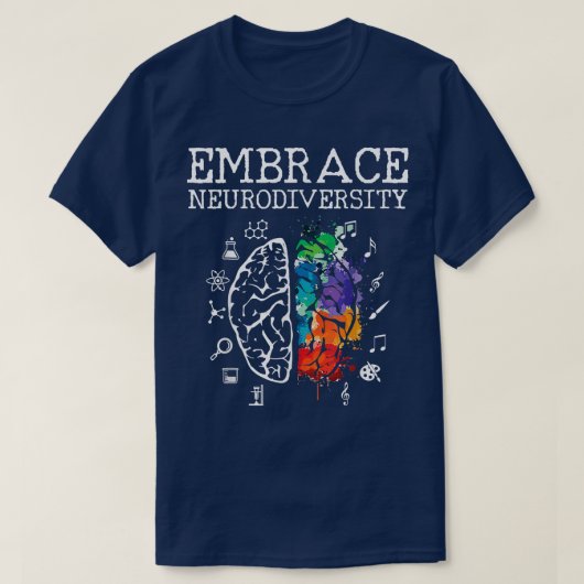 ADHD自閉症を抱く脳の神経多様性を受け入れる Tシャツ (デザイン正面)
