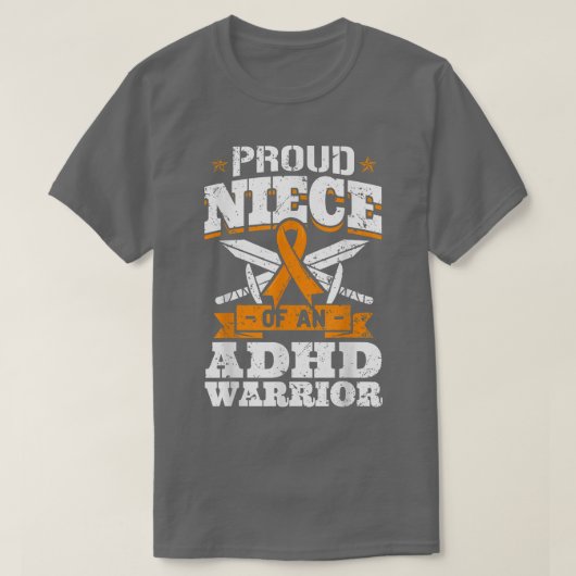 ADHD誇りを持った戦士の注意不足の姪A Tシャツ (デザイン正面)