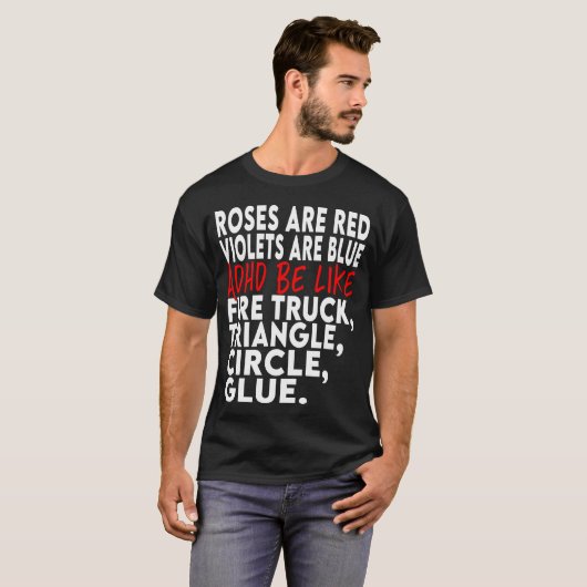 ADHD認識度おもしろい詩 Tシャツ (正面フル)