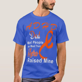 ADHD認識度オレンジリボンパパサポート父 Tシャツ