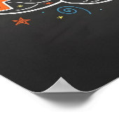 ADHD認識度カラフル脳語イラストレーション ポスター (角)