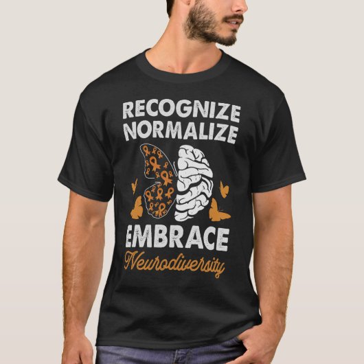 ADHD認識度ノーマライズEnbrace Autsimを認識 Tシャツ (正面)