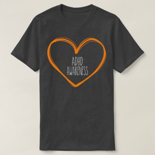 ADHD認識度ハートサポート2 Tシャツ (デザイン正面)