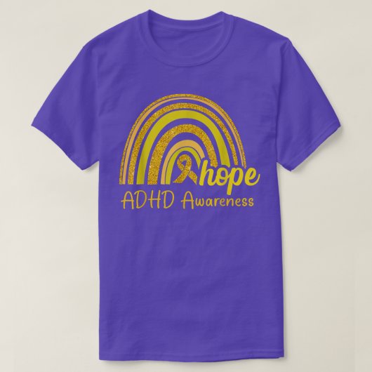 ADHD認識度ホープレインボー Tシャツ (デザイン正面)