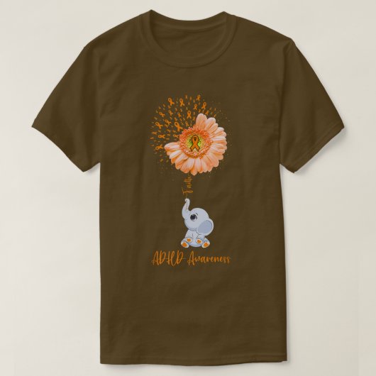 ADHD認識度信仰象生存戦闘機 Tシャツ (デザイン正面)