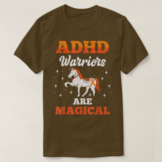 ADHD認識度注意欠陥戦士サバイバー Tシャツ (デザイン正面)