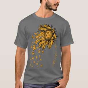 ADHD認識度認識度ひまわりリボン花 Tシャツ