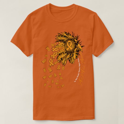 ADHD認識度認識度ヒマワリ誰も戦わない Tシャツ (デザイン正面)