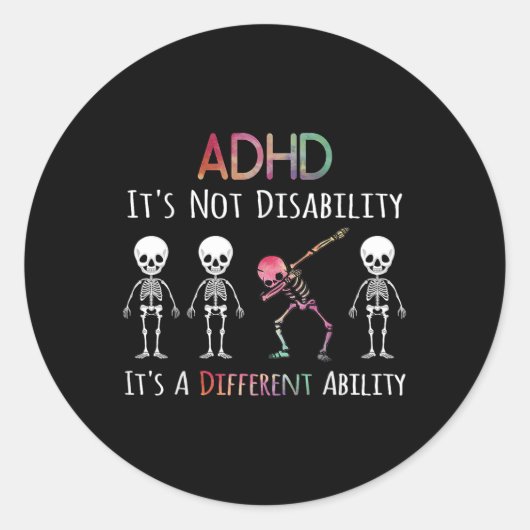 Adhd認識度DabギフトAdhd It Not A障害 ラウンドシール (正面)