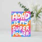 ADHD電源すごいおもしろいバブル文字カスタム ポストカード (スタンド正面)