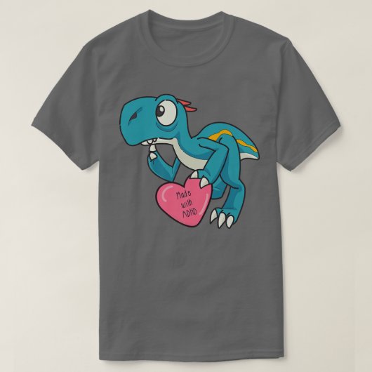 ADHD青おもしろい恐竜プレミアム Tシャツ (デザイン正面)