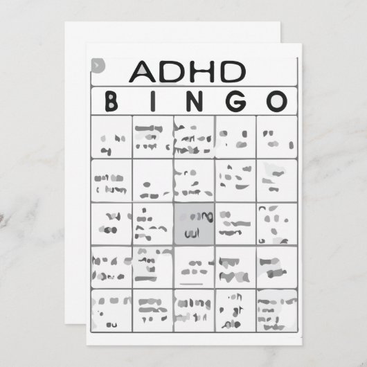 ADHD おもしろい 招待状 (正面/裏面)
