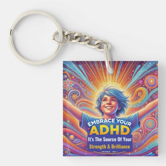 ADHD*で盛り上がるADHDを採用 キーホルダー (正面)