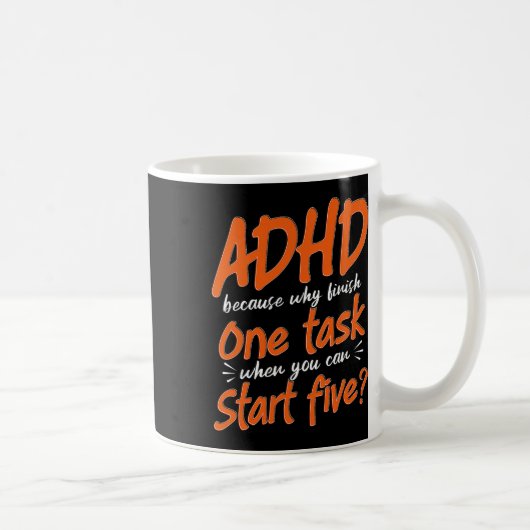 Adhd なぜなら 1 つのタスクを完了する、神経多様性 コーヒーマグカップ (右)
