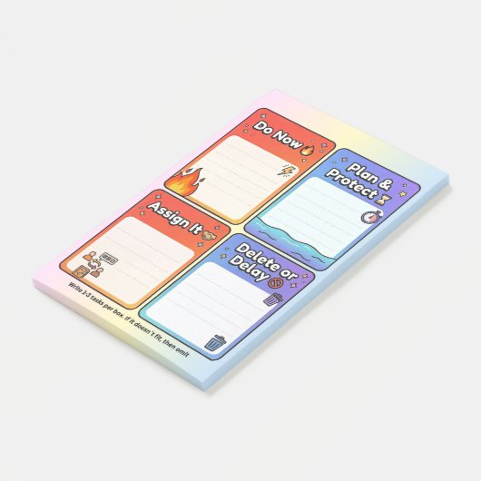 ADHD アイゼンハワーマトリクス タスクオーガナイザー 4x6 カード ポストイット (アングル)
