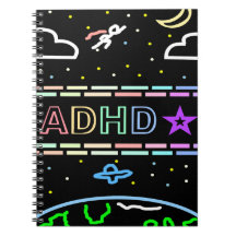 ADHD ジャーナル 子供向け 宇宙テーマのノートブック 