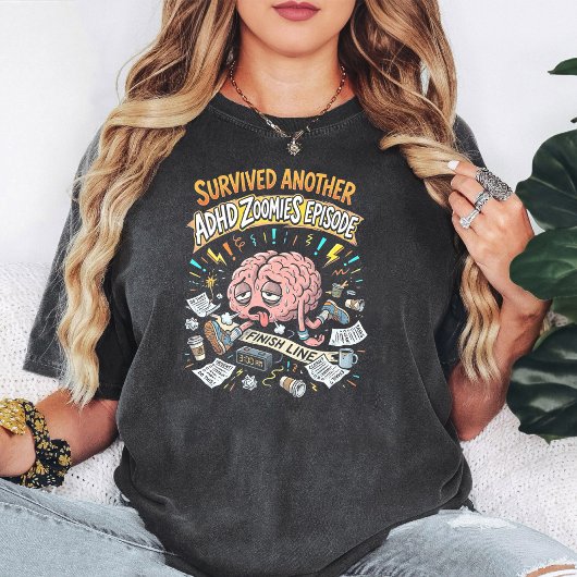 ADHD ズーミーズ エピソード 笑える 脳 Tシャツ