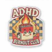 adhd バーンアウト倶楽部 シール (正面)