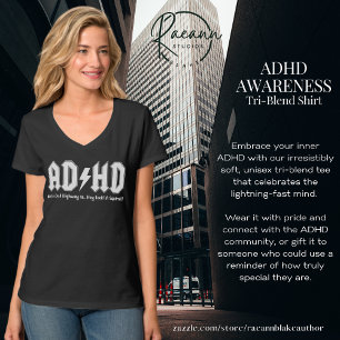 ADHD メンタルヘルシー アウェアネス Vネック Tシャツ