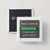 ADHD ユーモア 脳のロード進行バー 缶バッジ (正面&裏面)