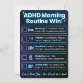 ADHD 朝のルーチン チェックリスト 印刷/ダウンロード カード (正面)
