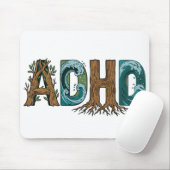 ADHD 自然要素タイポグラフィーデザイン マウスパッド (マウス)
