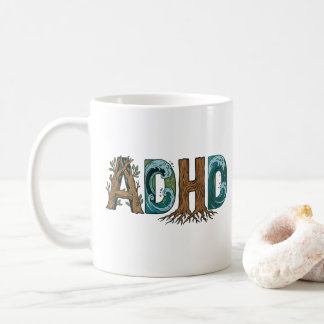 ADHD 自然要素 タイポグラフィ デザイン コーヒーマグカップ