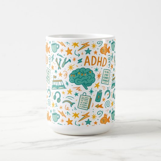 ADHD：魔法のように気を散らす コーヒーマグカップ (中央)