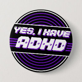 ADHD 80sミュージックブラックパープルビニールレコード 缶バッジ