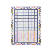 ADHD ADD Girl's Women's Weekly Checklistアラーム ノートパッド (回転)