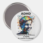 ADHD ADHDステッカーの輝きを生きる マグネット (正面/裏面)