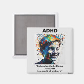 ADHD ADHDステッカーの輝きを生きる マグネット (正面/裏面)