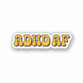ADHD AFイエロータイポグラフィ シール (正面)