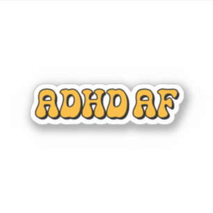 ADHD AFイエロータイポグラフィ シール