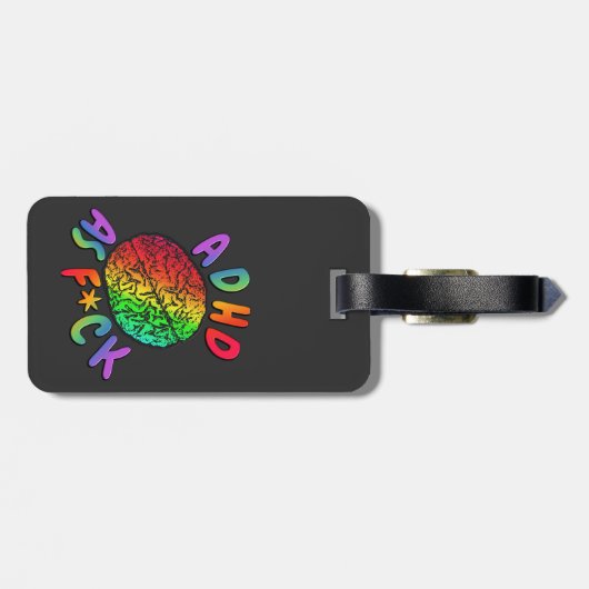 ADHD as F*ck Rainbow Brain ラゲッジタグ (裏面横)
